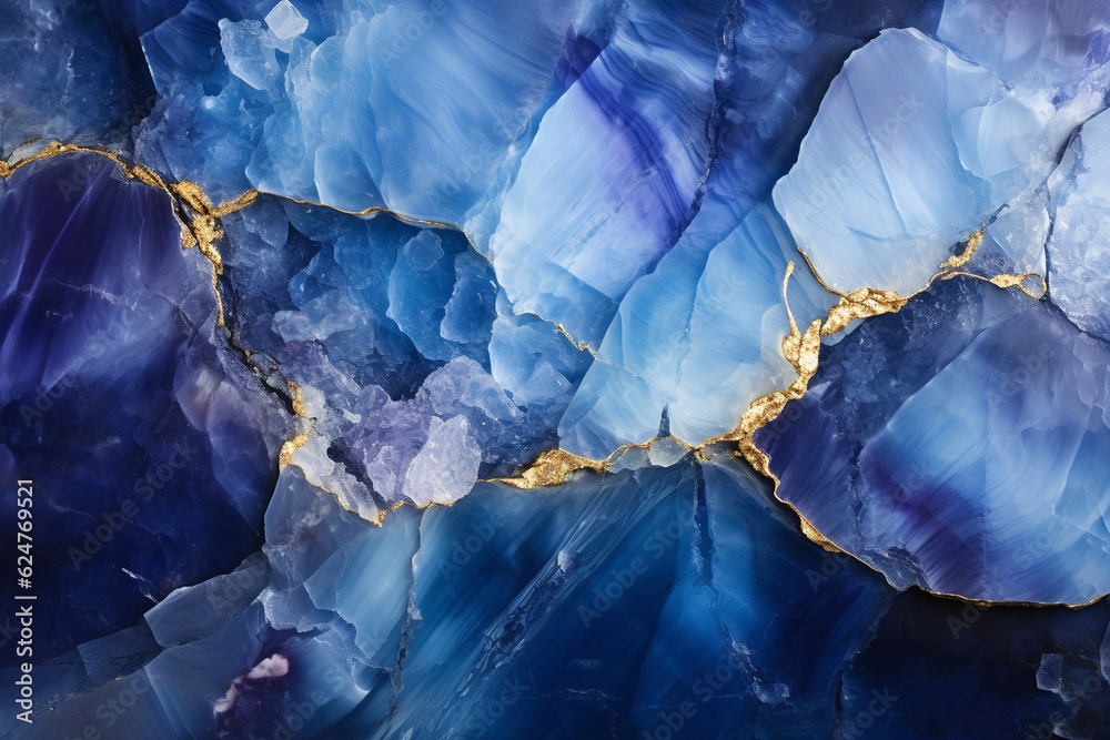 Naklejka premium Contemporary blue sodalite Stone texture, background Generative AI