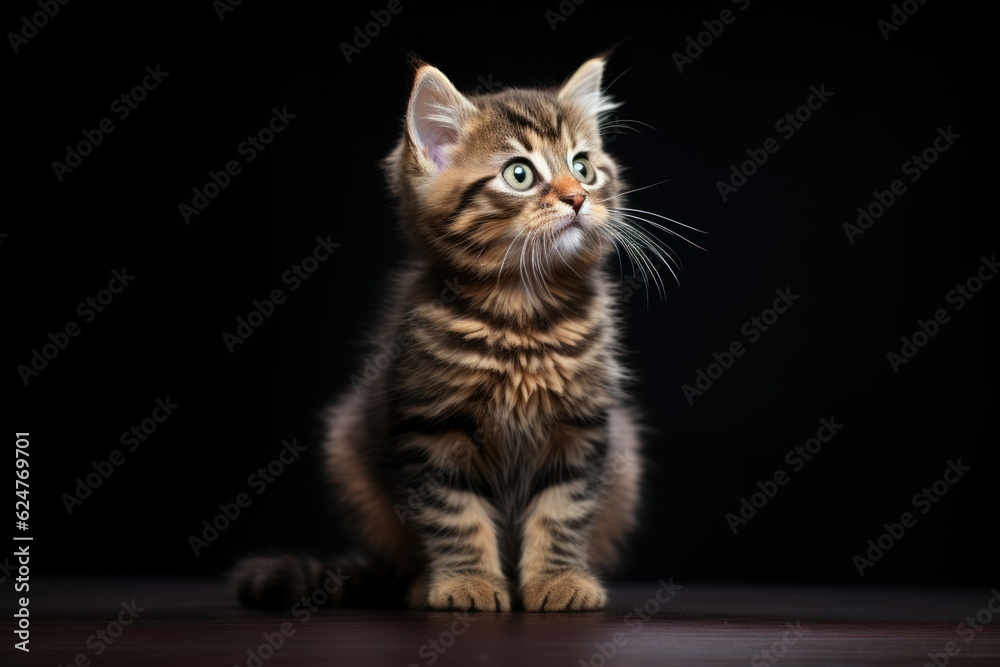 one cute cat on dark background one cute cat on dark background