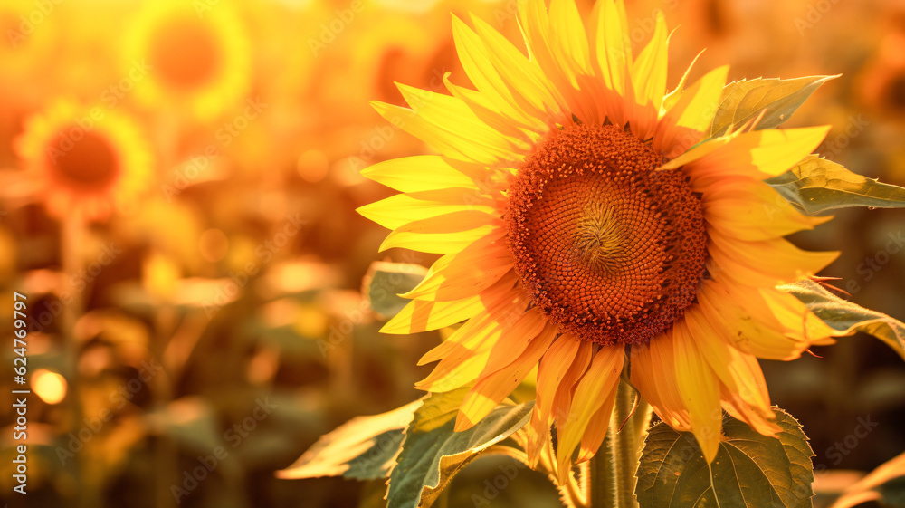 Fototapeta premium Sunflower in a Field - Generative AI