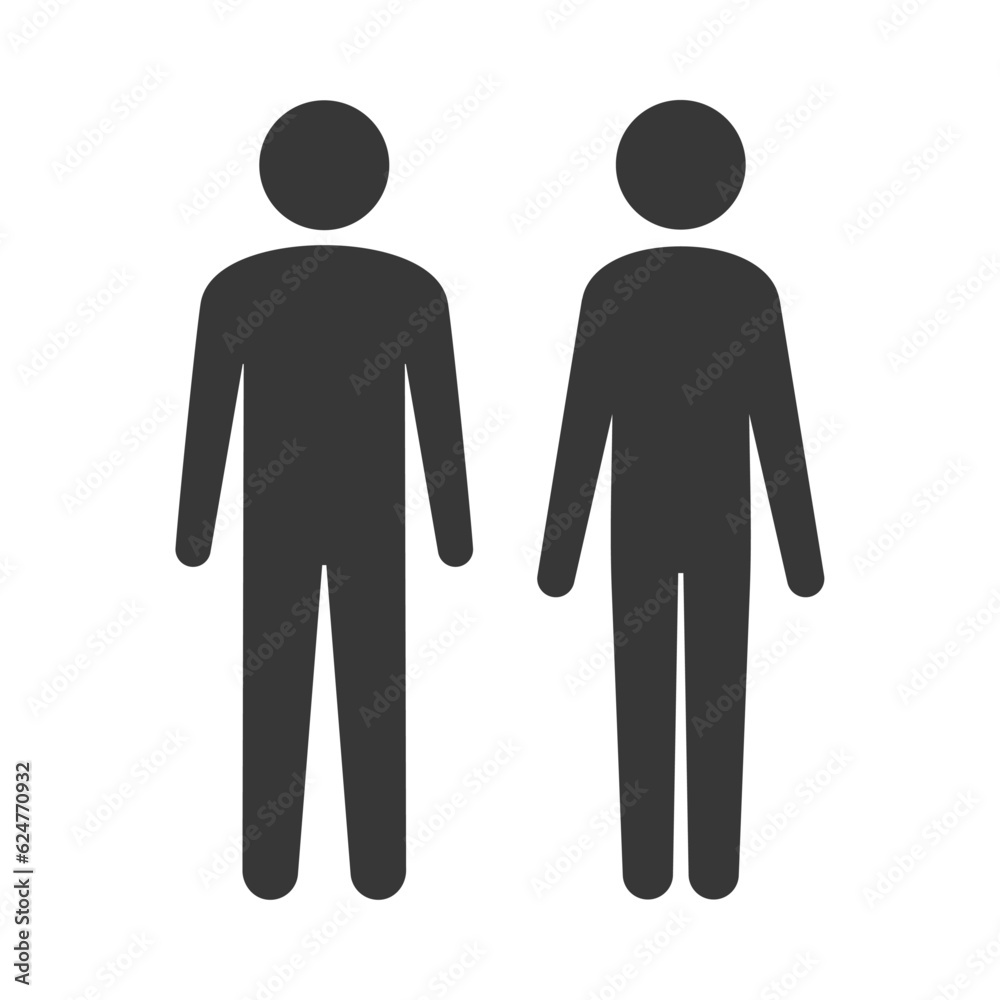 立っている2人のアイコン・ピクトグラム - 男性と女性・中性的な体型の人物
立っている2人のアイコン・ピクトグラム - 男性と女性・中性的な体型の人物