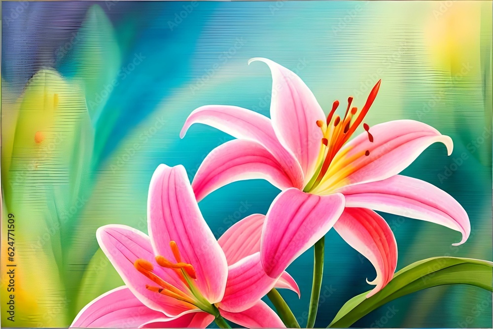 oil painting of lily flowers 