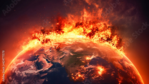 Apocalyptic Vision of a Burning Earth with Generative AI