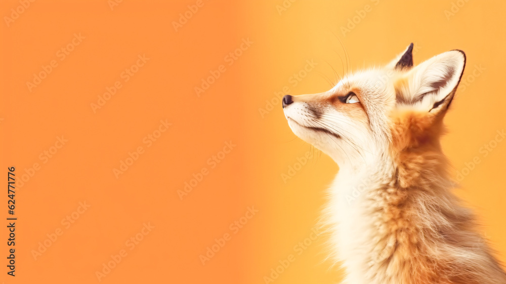 Fototapeta premium Curious Fox Gazing at the Sky with Generative AI