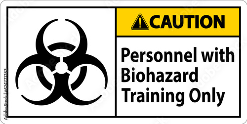 Caution Label Personnel With Biohazard Training Only