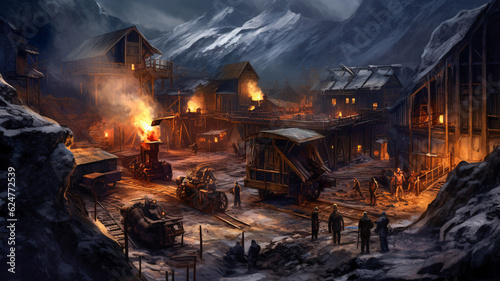 Town on Fire: A Captivating Painting Generated by AI