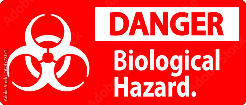 Danger Label Biological Hazard On White Background