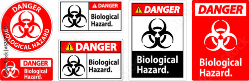 Danger Label Biological Hazard On White Background