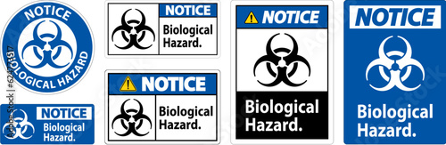 Notice Label Biological Hazard On White Background