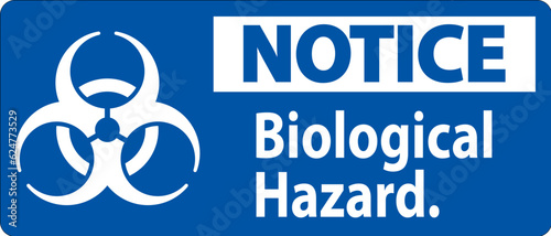 Notice Label Biological Hazard On White Background