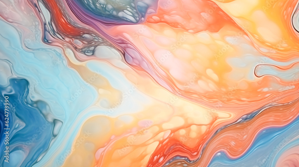 Vibrant Swirls: A Captivating Close-Up of a Colorful Painting [Generative AI]