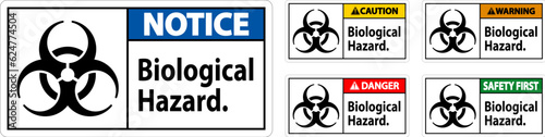 Warning Label Biological Hazard On White Background