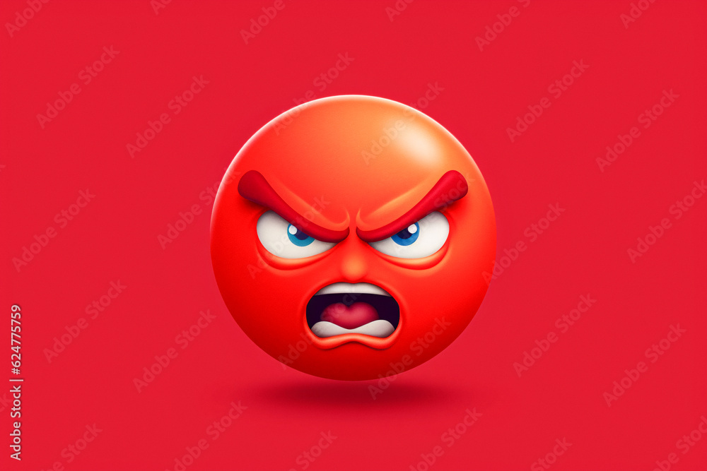 Intense Fury: Red Angry Face on Red Background (Generated by Generative AI) Intense Fury: Red Angry Face on Red Background (Generated by Generative AI)