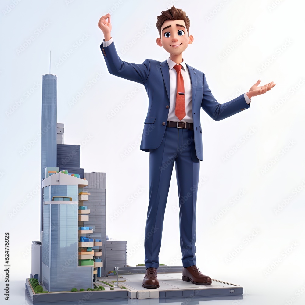 Handsome Businessman standing on the building platform Handsome Businessman standing on the building platform