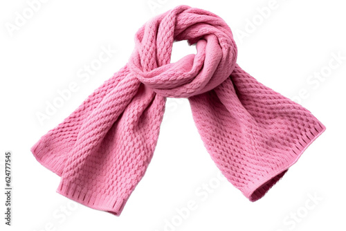 pink wool scarf isolated on white background
