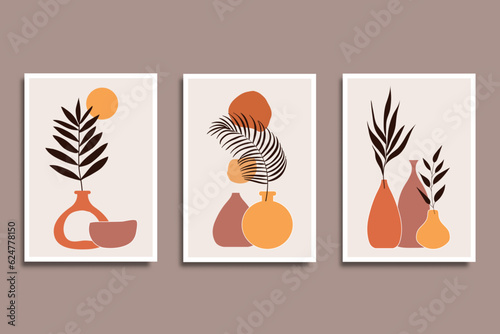 Set of modern Boho contemporary modern art collection for wall or poster decoration