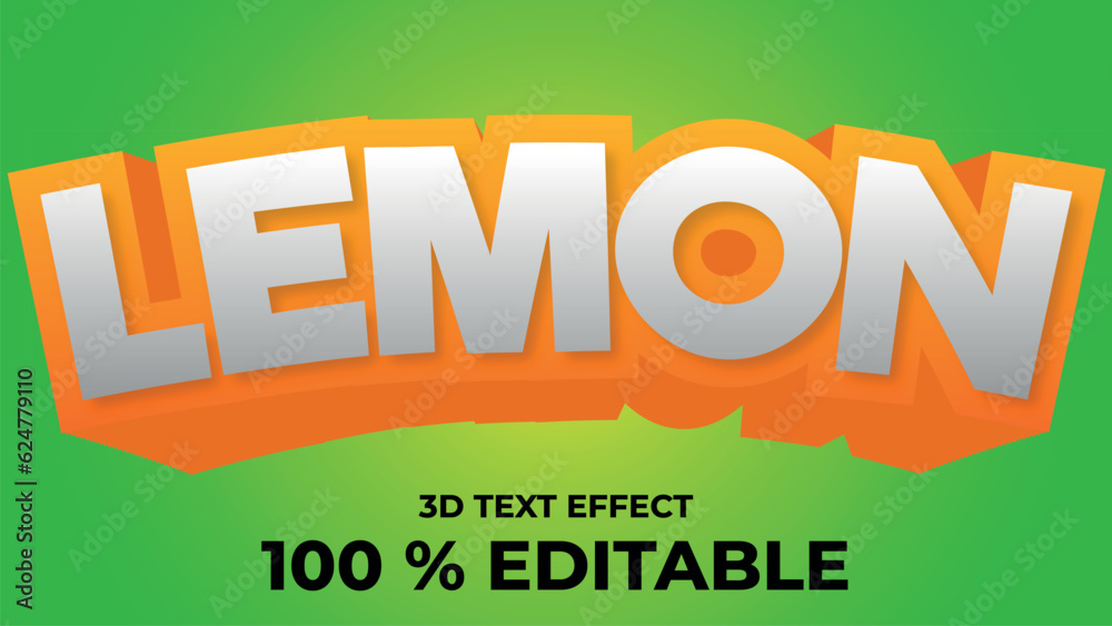 Text Effect 3D Lemon Fresh