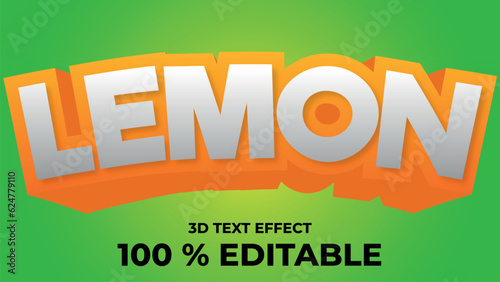 Text Effect 3D Lemon Fresh