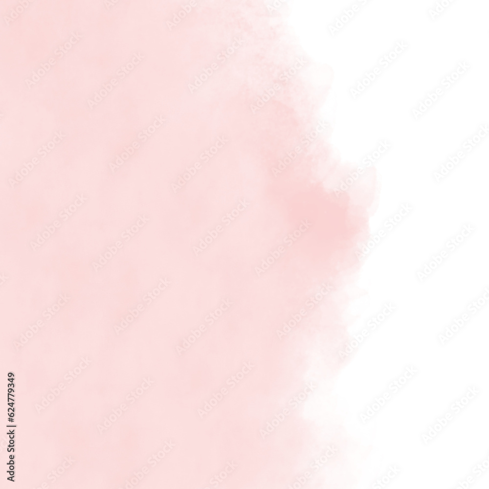 Simple Abstract Layout with Light Pink Watercolor Border. No Background. Pastel Pink Irregular Border Made of Watercolor Paint. Bright Geometric Print with Copy Space. No text. 