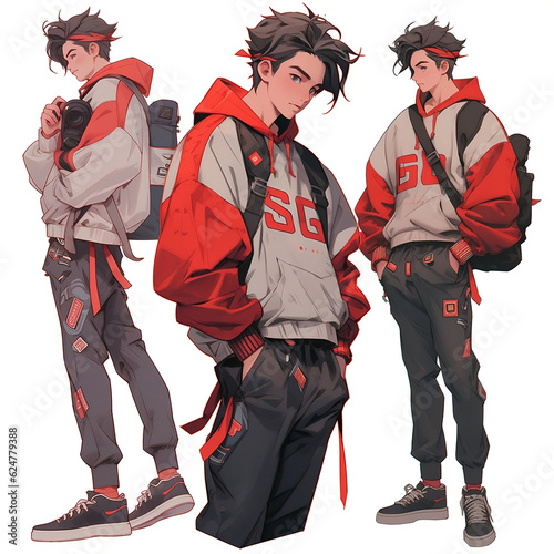 concept art of a full length architecture student. manga style
