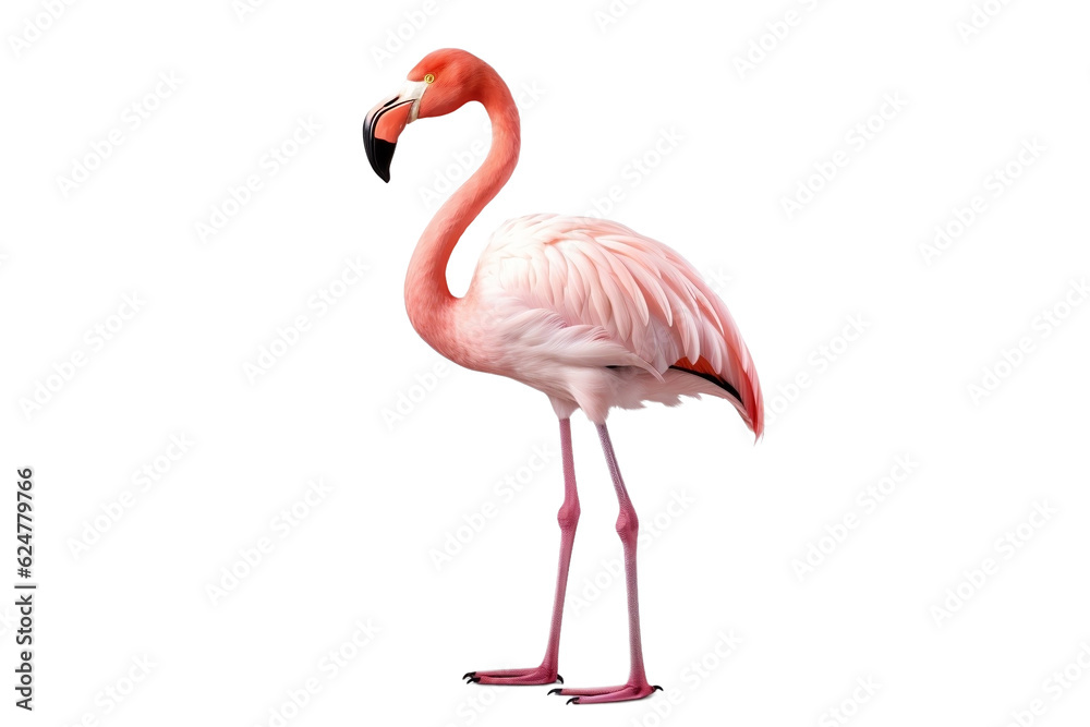 Fototapeta premium pink flamingo isolated on white backgorund