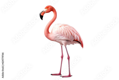 pink flamingo isolated on white backgorund
