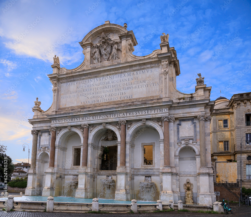 View of the Fontana dell'Acqua Paola also known as Il Fontanone (