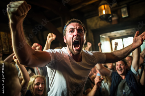 English football fans celebrating a victory   © fotogurmespb