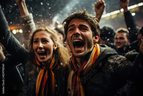 German football fans celebrating a victory 