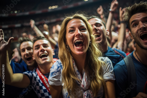 Croatian football fans celebrating a victory 