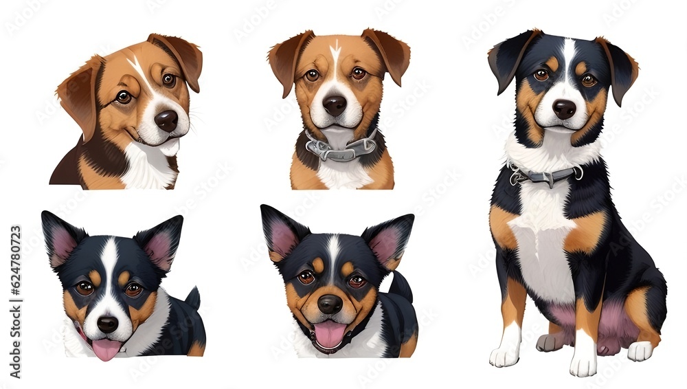 Dog set, generative ai Dog set, generative ai
