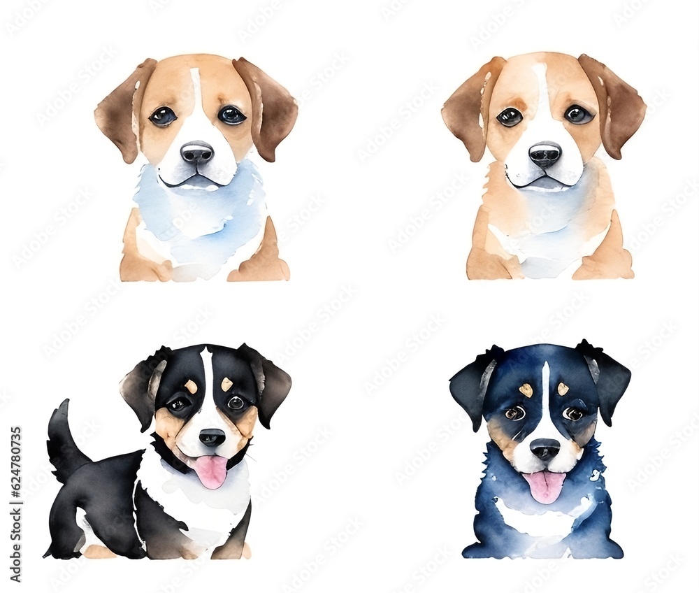 Dog set, generative ai Dog set, generative ai