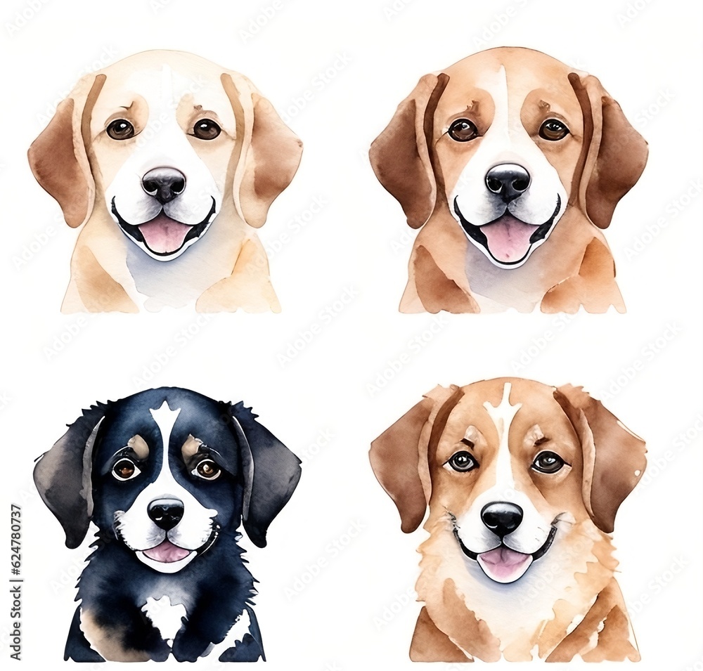 Dog set, generative ai Dog set, generative ai