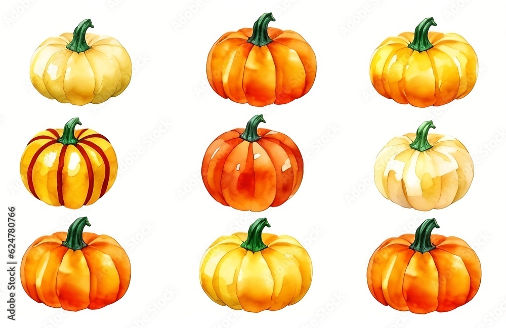 Pumpkin set, generative ai Pumpkin set, generative ai