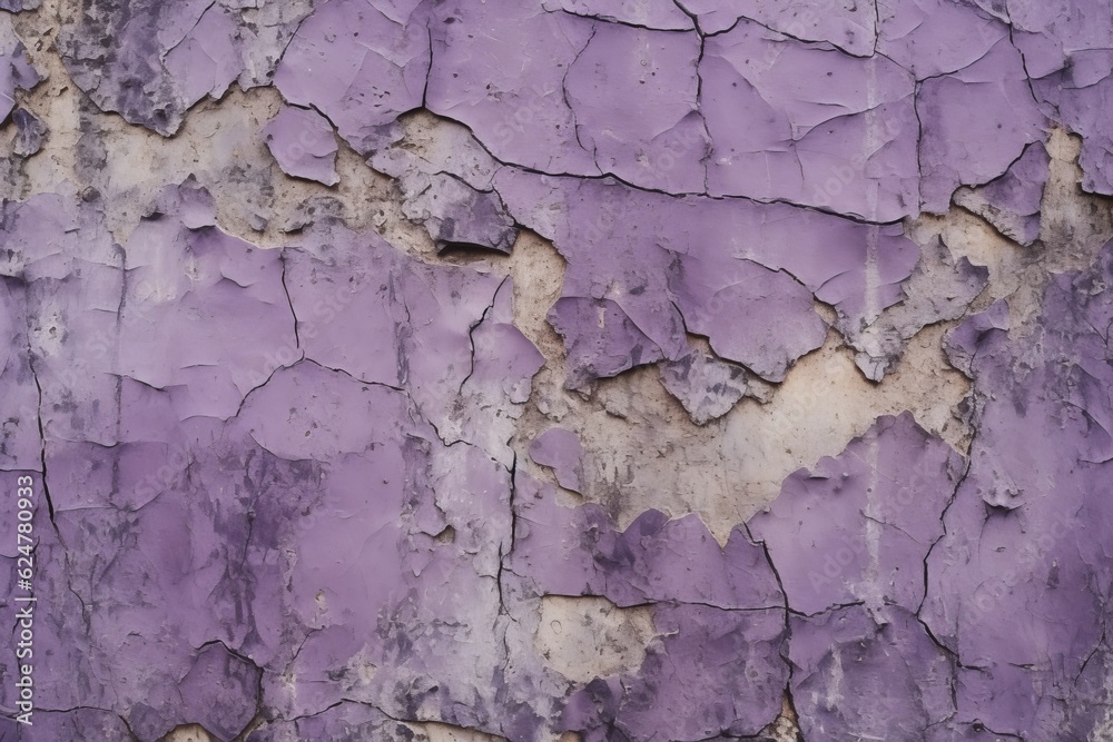 Black Amethyst Purple Cracked Wall AI Generated