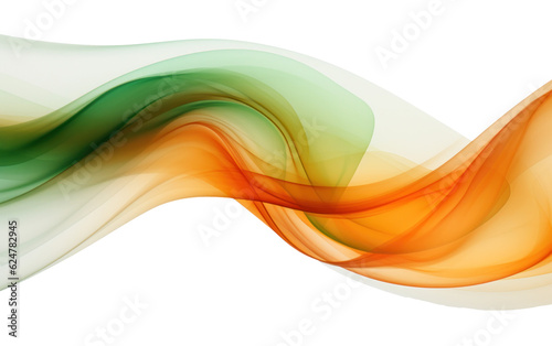 an ethereal blend of orange and green abstract blooming shape, generative ai