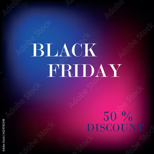 Black Friday sale banner. Chic blue lilac background. Black Friday advertising, special offer and sale. Banner and poster, brochure and flyer design
