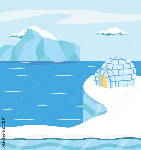 North pole Arctic flat antarctica Scene