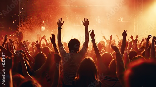 Cheering Crowd At A Rock Concert, generative ai