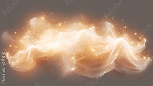 Glowing Light Effect With Many Glitter Particles Isolated On Transparent Background Vector Starry Cloud With Dust Magic Christmas Decoration, generative ai