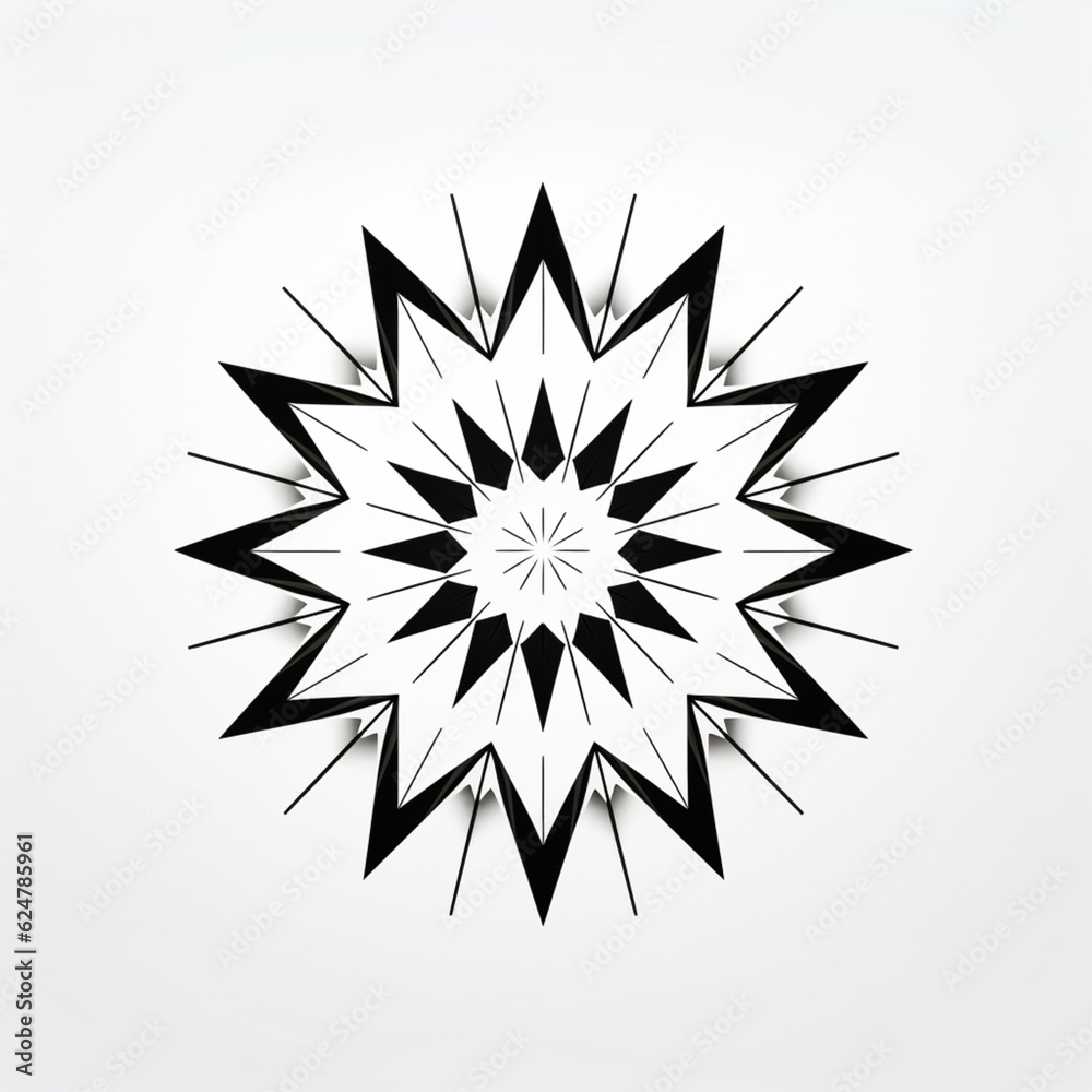 Symetrische Mandalas mit präzisen schwarzen Linien 6 Symetrische Mandalas mit präzisen schwarzen Linien 6