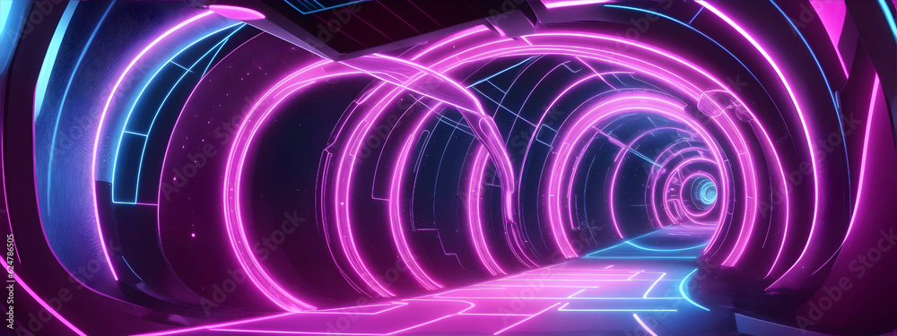 Digital Dreamscape: Abstract Futuristic Background with portal tunnel Vibrant Neon Waves, Data Mountains, and Bokeh Lights. A Captivating Representation of Data Transfer and a Mesmerizing Wallpaper Digital Dreamscape: Abstract Futuristic Background with portal tunnel Vibrant Neon Waves, Data Mountains, and Bokeh Lights. A Captivating Representation of Data Transfer and a Mesmerizing Wallpaper