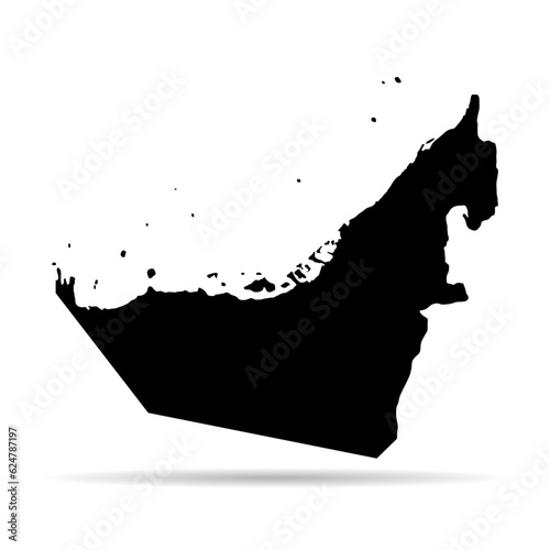 United arab emirates map icon, geography blank concept, isolated graphic background vector illustration