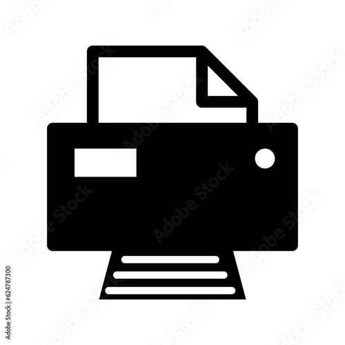 Printer document web icon, printout machine technology flat sign vector illustration