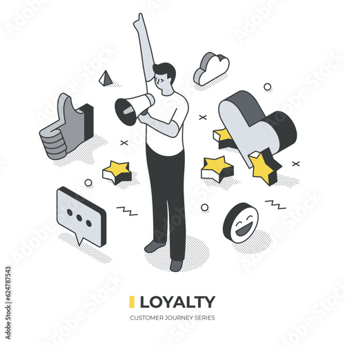 Customer Journey. Loyalty Isometric Scene