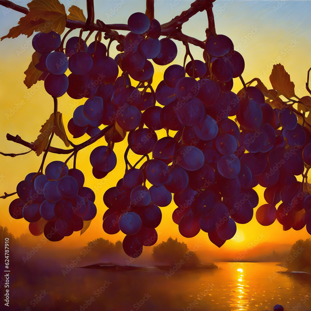 Fototapeta premium sunny red grapes