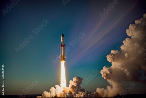 A Rocket Taking Off Into The Sky