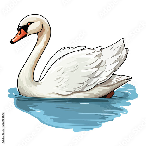 Fototapeta Naklejka Na Ścianę i Meble -  swan swimming in the lake