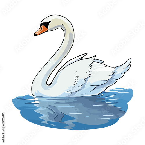 Fototapeta Naklejka Na Ścianę i Meble -  swan swimming in the lake