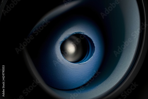 A Close Up Of A Speaker On A Black Background