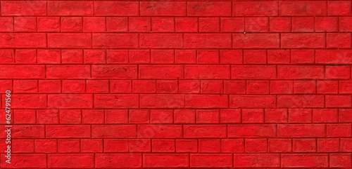 Red wall with bricks lines. Wall texture for cool background.